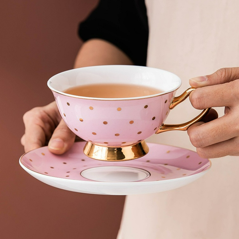 Tea And Coffee Kettle - Mug Kopi Keramik Warna Pink dengan