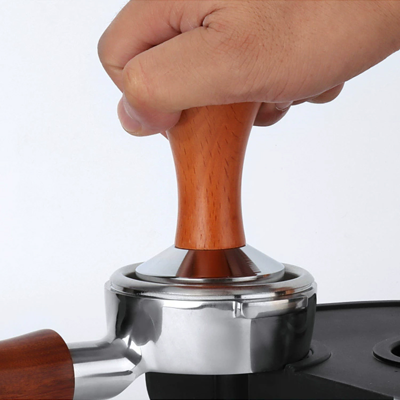 Coffee Tamper Leveler - Tamper Kopi Rumahan 49/51/53/58MM Gagang Kayu
