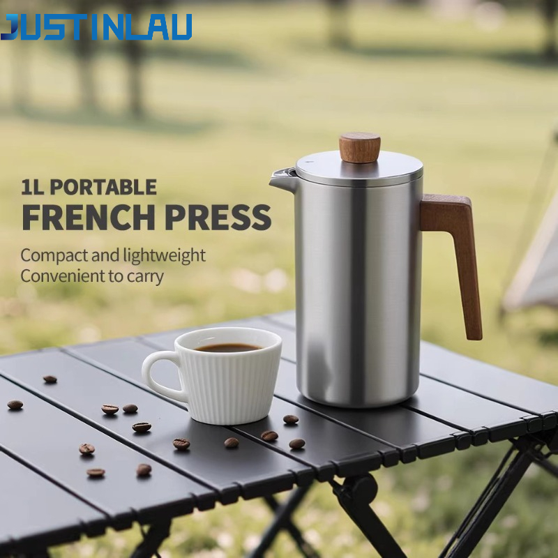 Coffee Tea Press - JUSTINLAU 1000ml Panci French Press Stainless