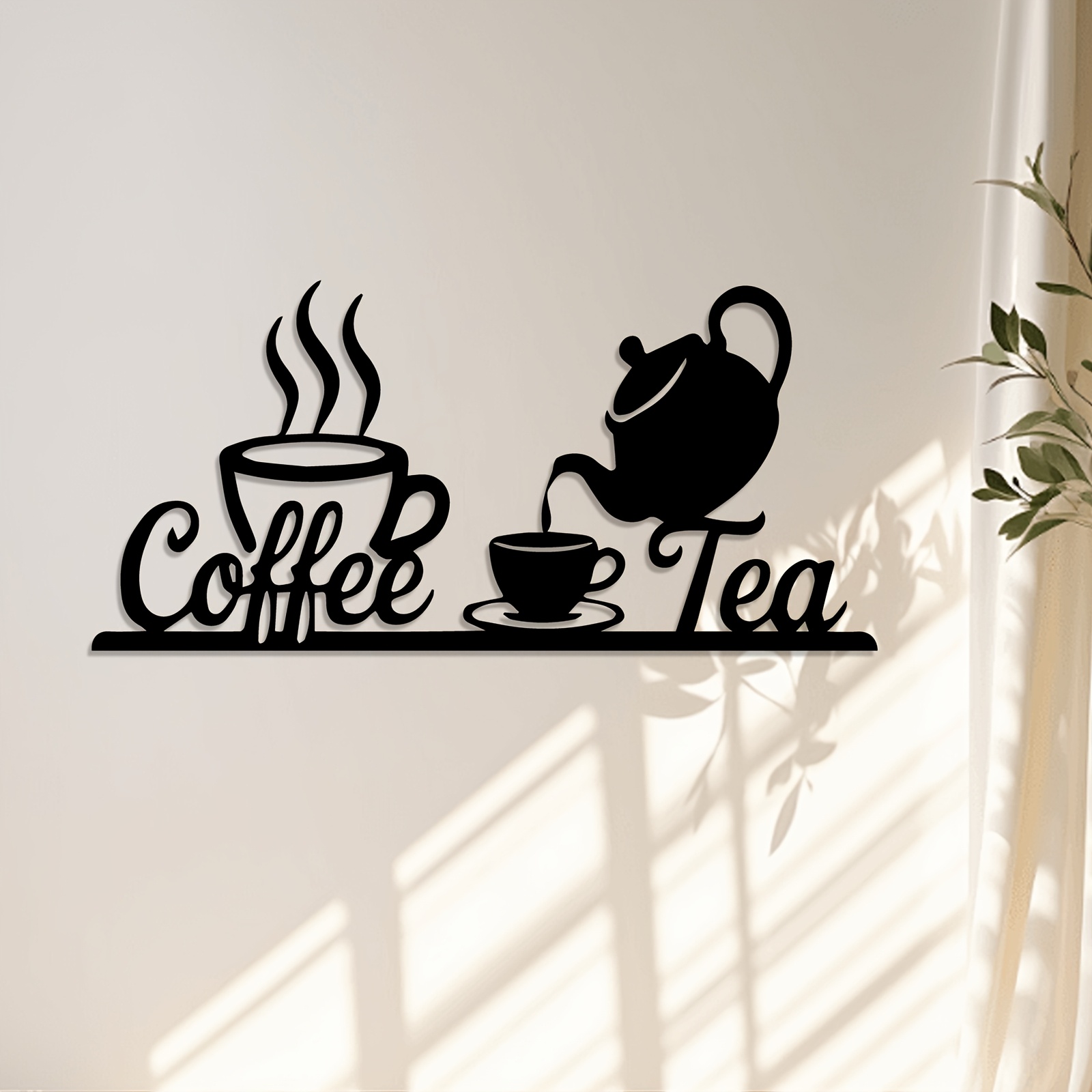 Coffee Tea Press - Papan Hias Dinding Logam Rustic 1pc