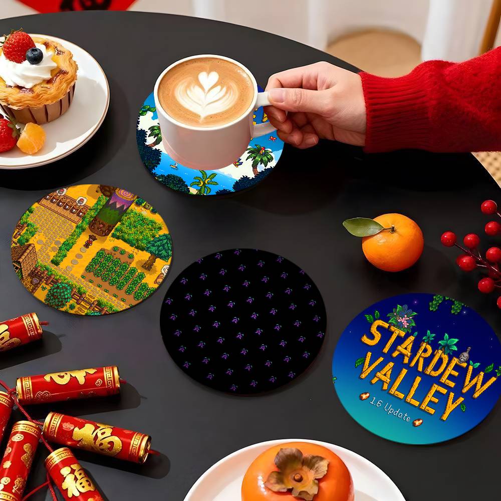 S-Stardew Valley Coasters Kayu - Valley Tea And Coffee ulasan dan harga