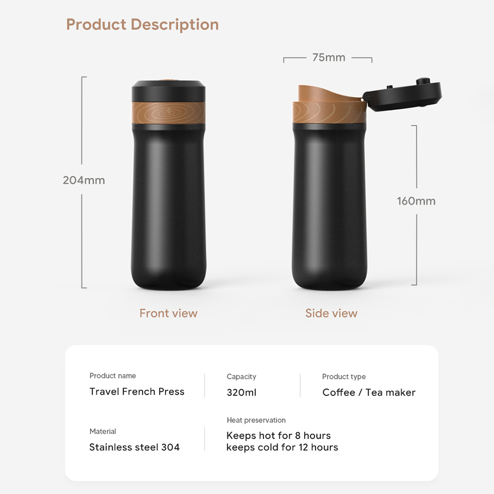 Icafelas 320Ml Pembuat Kopi Pr - Coffee Tea Press ulasan dan harga