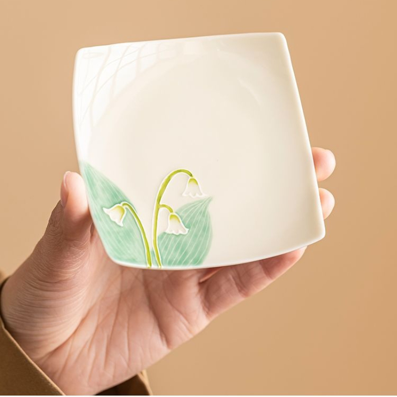 Alas Keramik Motif Lily of the - Valley Tea And Coffee ulasan dan harga