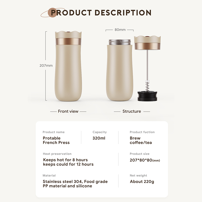 Pembuat teh kopi tekan Peranci - Coffee Tea Press ulasan dan harga