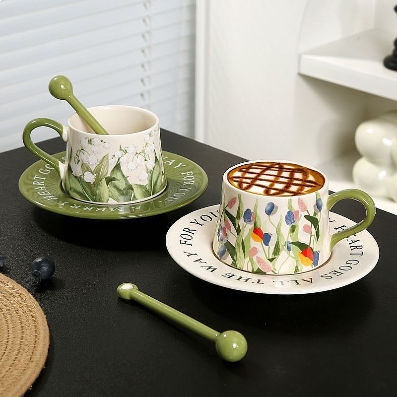 Set Cangkir Kopi Keramik Lukis - Valley Tea And Coffee ulasan dan harga